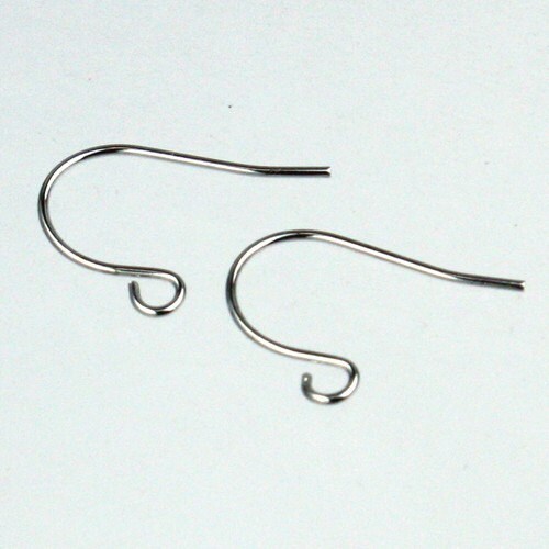 100 pcs of Rhodium Plated Earrings Hook 20X11mm - French Hook - Simple Earwire Earring Hook - Ship From California USA