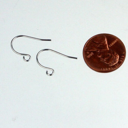 100 pcs of Rhodium Plated Earrings Hook 20X11mm - French Hook - Simple Earwire Earring Hook
