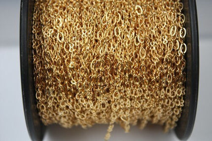 100 ft spool of Gold plated SOLDERED Figure 8 Connector Chain - 4x2.6mm links