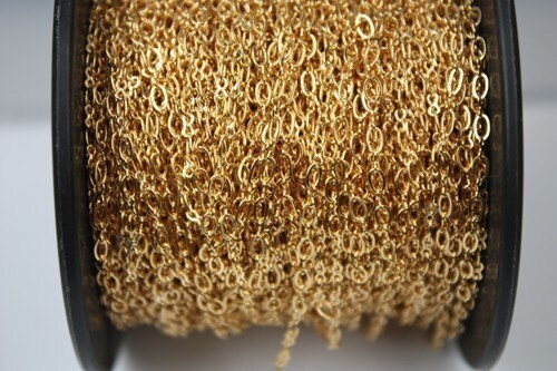 100 ft spool of Gold plated SOLDERED Figure 8 Connector Chain - 4x2.6mm links