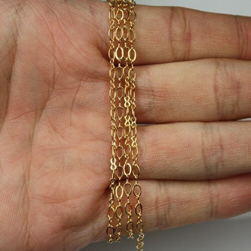 100 ft spool of Gold plated SOLDERED Figure 8 Connector Chain - 4x2.6mm links