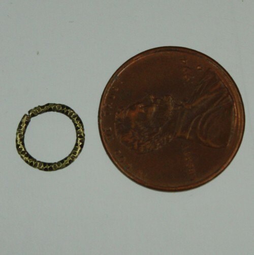 100 pcs of Antique Brass plated Textured jumpring - 9mm