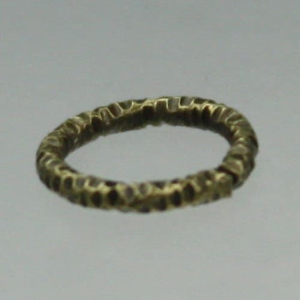 100 pcs of Antique Brass plated Textured jumpring - 9mm