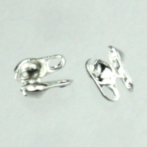 100pcs of Silver finished ball chain crimp type connector for 1.5mm and 1.2mm chain - BALLCON15