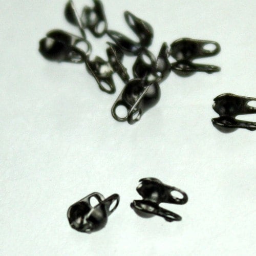 100pcs of Gunmetal finished ball chain crimp type connector for 1.5mm and 1.2mm chain - BALLCON15