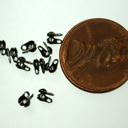 100pcs of Gunmetal finished ball chain crimp type connector for 1.5mm and 1.2mm chain - BALLCON15