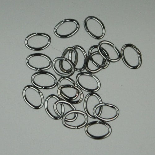 6x5mm Oval Jump Rings, 200 pcs of Rhodium Oval Jump Rings / Oval Jumprings - 6x5mm 21 guage 0.7mm Link Connector 7x6x5mm
