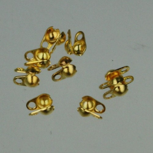 100pcs of Gold Plated ball chain connector for 2.0mm - Crimp Type