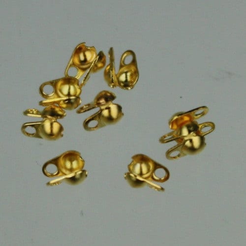 100pcs of Gold Plated ball chain connector for 2.4mm - Crimp Type