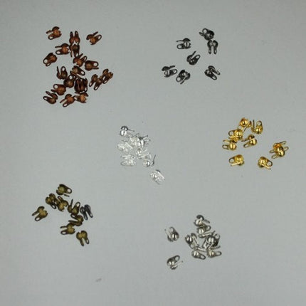 100pcs of Gold Plated ball chain connector for 2.0mm - Crimp Type