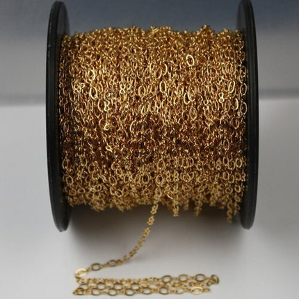 10 ft spool of 24k gold plated Brass SOLDERED Figure 8 Connector Chain - 4x2.6mm links