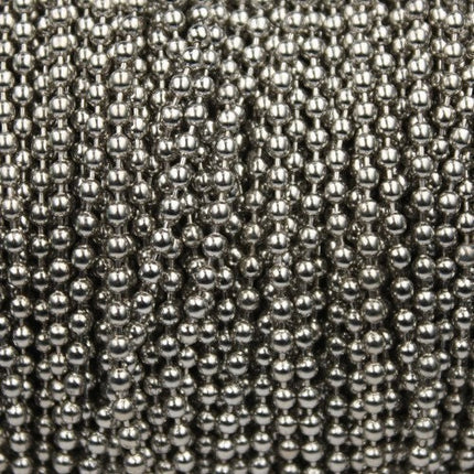 Rhodium Chain Ball Bulk Chain, 32 ft. of ROUND BALL chain - 2.4mm ball size - w/ FREE 20 pcs Connectors (Insert) - 24BALL