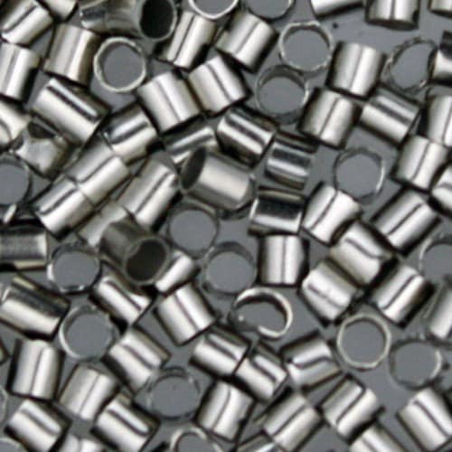 500 pcs rhodium plated crimp tube - 2x2mm