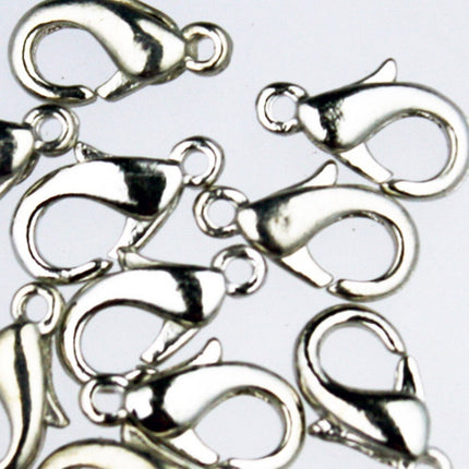 30 pcs of lobster claw clasp 12X7mm - Rodium Plated - LOB12B