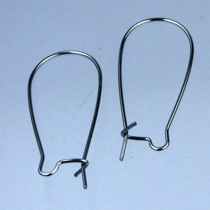 20 pcs of Rhodium Plated Kidney earwire 35x15mm