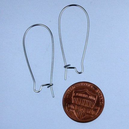 20 pcs of Rhodium Plated Kidney earwire 35x15mm