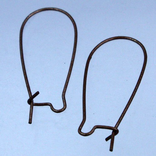 50 pcs of Antique Copper Finished Kidney earwire 35x15mm