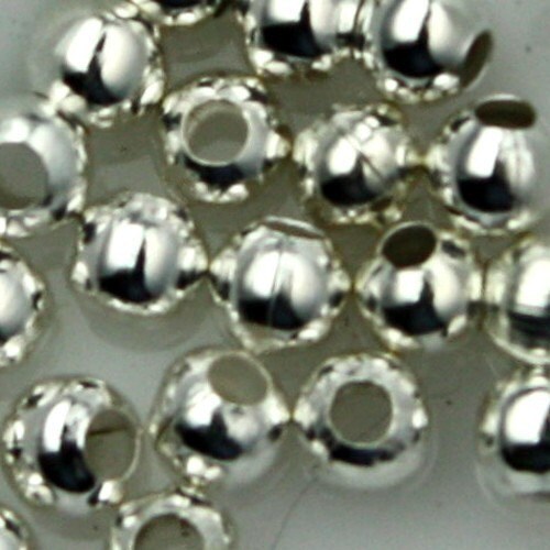 200 pcs of Sterling Silver Plated Round Spacer Beads - 3.2mm