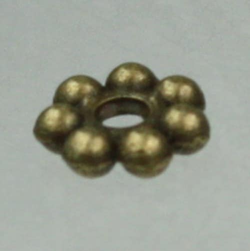 200 pcs - Antique Brass Finished Daisy Flower Spacer Beads - 6mm