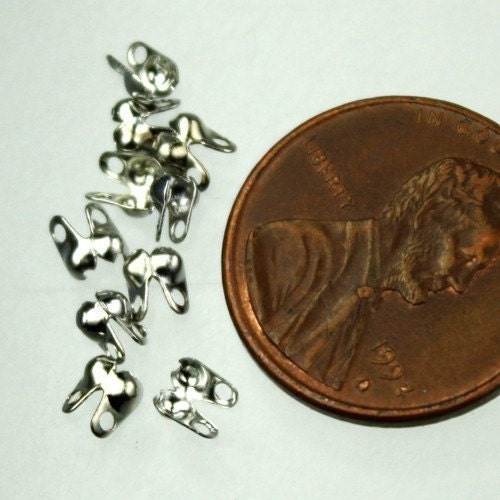 100pcs of Antique Silver finished ball chain connector for 1.5mm and 1.2mm chain - Crimp Type