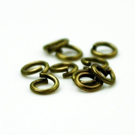 4mm Jump Rings, 500 Antique Brass Jump Rings / Bronze Open 4x0.7mm 21 Gauge 21G   Link Connector Open Jump Rings - 7x4mm