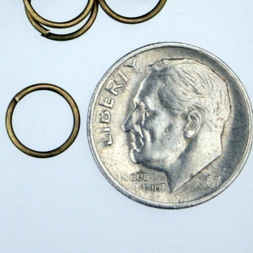 8mm Jump Rings, 100 Antique Brass Jump Rings / Bronze Open 8x0.7mm 21 Gauge 21G Link Connector Open Jump Rings O Ring 7x8mm