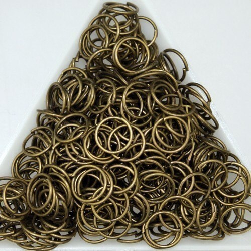 8mm Jump Rings, 100 Antique Brass Jump Rings / Bronze Open 8x0.7mm 21 Gauge 21G Link Connector Open Jump Rings O Ring 7x8mm