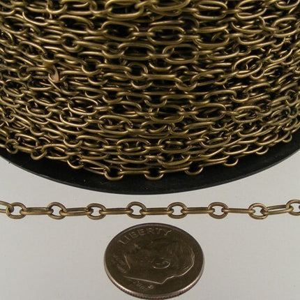 12 ft of Antiqued Brass Finished Long and Short Chain - 6.6x3.3mm - Unsoldered Link - 6633CA