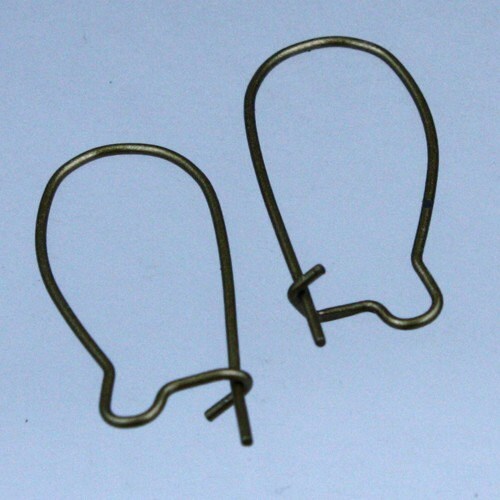 50 pcs of Antique Brass Finished Kidney earwire 27x12mm