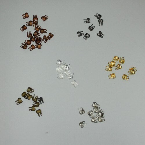 100pcs of Antique Brass finished ball chain connector for 1.5mm - Crimp type - BALLCON15