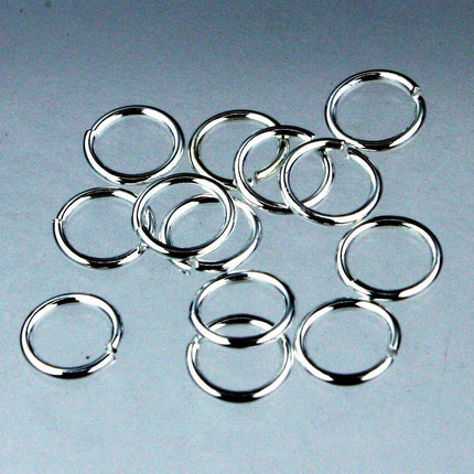 6mm Jump Rings, 200 pcs of Sterling Silver Plated Jump Rings / Jumprings - 6mm 21 gauge 0.7mm Link Connector Open 7x6mm