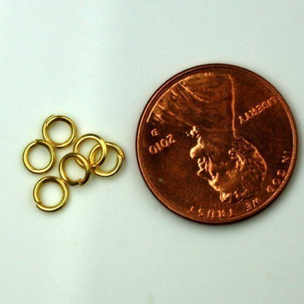 6mm Jump Rings, 200 Gold Plated Jump Rings Open 6x0.7mm 21 Gauge 21G Bulk Jumprings Jump Rings Link Connector Open Jump Rings 7x6mm
