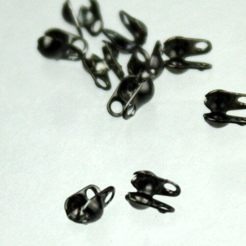 100pcs of Gunmetal finished ball chain crimp type connector for 1.5mm and 1.2mm chain - Crimp Type - BALLCON15