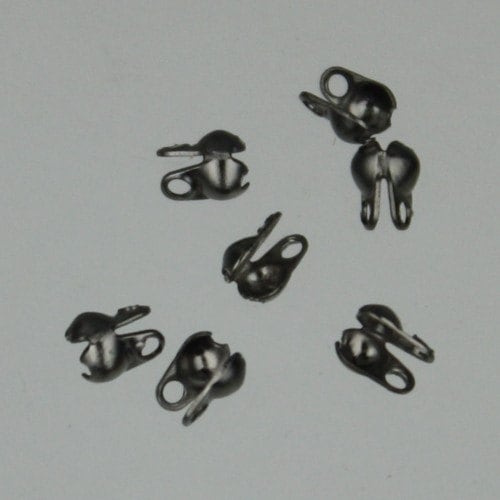 10 ft. spool of Gunmetal finished ROUND micro ball chain - 1.2mm ball size w/ FREE 10 connectors (Crimp) - 12BALL