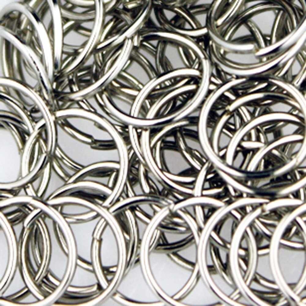 10mm Jump Rings, 200 pcs of Rhodium Jump Rings / Jumprings - 10mm 21 gauge 0.7 mm Link Connector Open Jump Rings 7x10mm