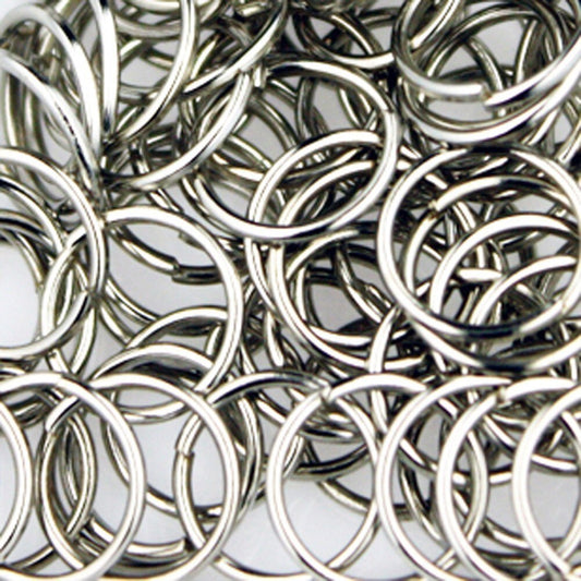10mm Jump Rings, 200 pcs of Rhodium Jump Rings / Jumprings - 10mm 21 gauge 0.7 mm Link Connector Open Jump Rings 7x10mm
