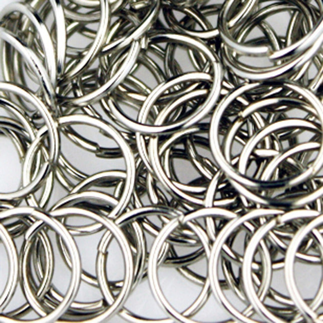 10mm Jump Rings, 200 pcs of Rhodium Jump Rings / Jumprings - 10mm 21 gauge 0.7 mm Link Connector Open Jump Rings 7x10mm
