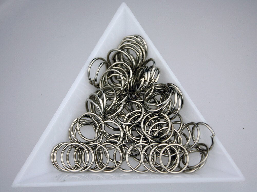 10mm Jump Rings, 200 pcs of Rhodium Jump Rings / Jumprings - 10mm 21 gauge 0.7 mm Link Connector Open Jump Rings 7x10mm