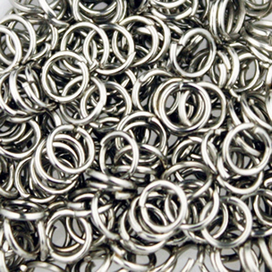 5mm Jump Rings, 500 pcs of Rhodium Jump Rings / Jumprings - 5mm 21 gauge 0.7mm Link Connector Open Jump Rings 7x5mm