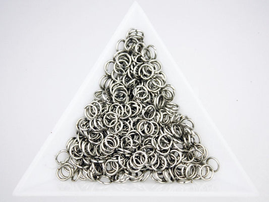 4mm Jump Rings, 500 pcs of Rhodium Jump Rings / Jumprings - 4mm 22 gauge 0.6mm Link Connector Open Jump Rings- 6x4mm