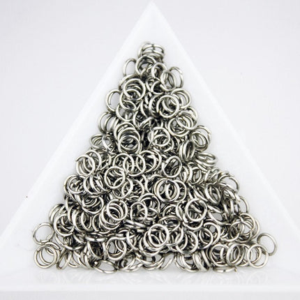 5mm Jump Rings, 500 pcs of Rhodium Jump Rings / Jumprings - 5mm 21 gauge 0.7mm Link Connector Open Jump Rings 7x5mm