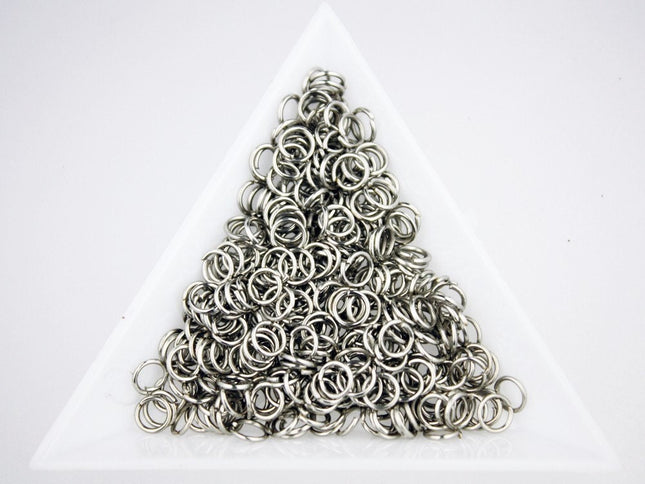 5mm Jump Rings, 500 pcs of Rhodium Jump Rings / Jumprings - 5mm 21 gauge 0.7mm Link Connector Open Jump Rings 7x5mm