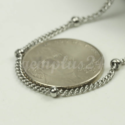 300 Ft Stainless Steel Satellite Curb Chain - Ball Beaded Solder Curb Chain - 1.8mm Curb 3.0mm Big Beads Link - Bulk Wholesale - STSat18