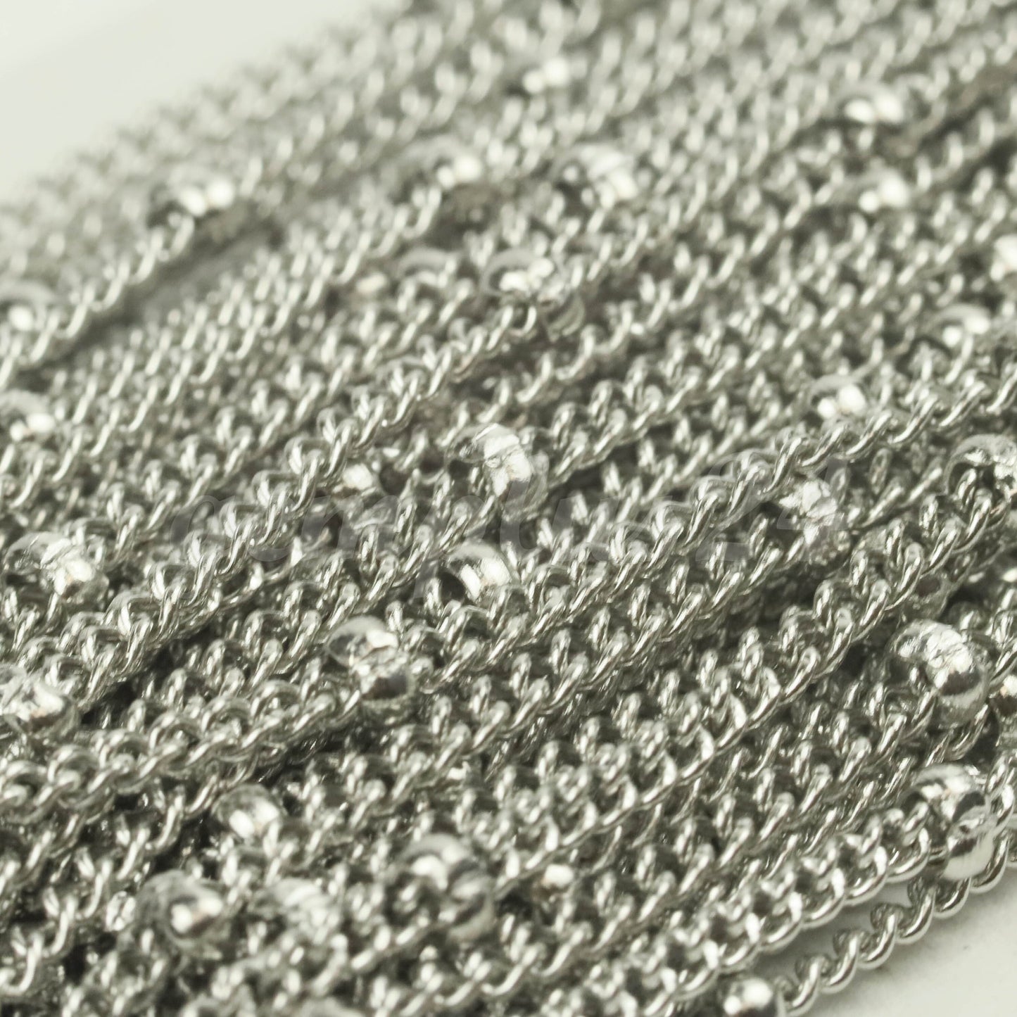 300 Ft Stainless Steel Satellite Curb Chain - Ball Beaded Solder Curb Chain - 1.8mm Curb 3.0mm Big Beads Link - Bulk Wholesale - STSat18