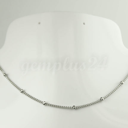 3 Ft Stainless Steel Satellite Curb Chain - Ball Beaded Solder Curb Chain - 1.8mm Curb 3.0mm Big Beads Link - Bulk Wholesale - STSat18
