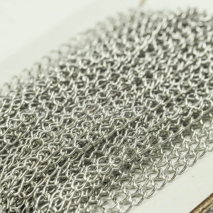 100 feet Stainless Steel Curb Chain Extender Sturdy Curb Chain  - 2.5x4mm 0.5mm thickness Necklace Bracelet Extender SOLDER Link - ST254CU