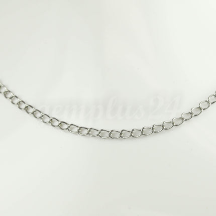 10 Ft Stainless Steel Curb Chain Extender Sturdy Curb Chain  - 2.5x4mm 0.5mm thickness Necklace Bracelet Extender SOLDER Link - ST254CU