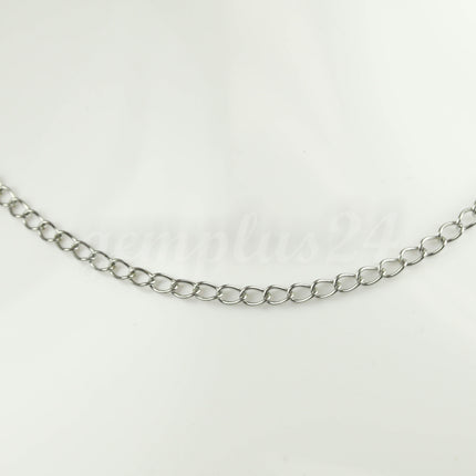 100 feet Stainless Steel Curb Chain Extender Sturdy Curb Chain  - 2.5x4mm 0.5mm thickness Necklace Bracelet Extender SOLDER Link - ST254CU
