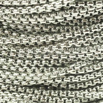 New 3 Ft Stainless Steel 316L SQUARE ROLO Chain - 2.0mm  - Bulk Chain Necklace Wholesale DIY Jewelry Chain - STSQ20BL