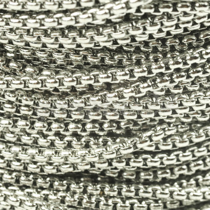 New 300 feet Stainless Steel 316L SQUARE ROLO Chain - 2.0mm  - Bulk Chain Necklace Wholesale DIY Jewelry Chain - STSQ20BL